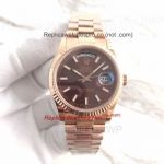 Rolex Rose Gold Watch Replica Day-Date Coffee Dial Wrist Watch